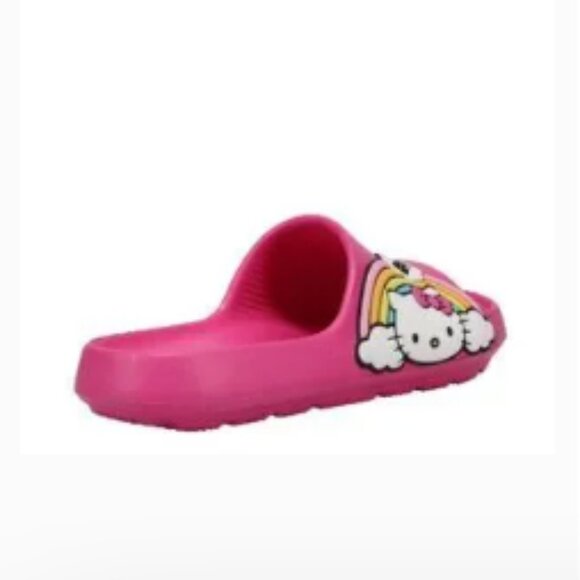 Hello Kitty Pink Beach Slide EVA Sandals with Rainbow and Clouds Design - Picture 3 of 4